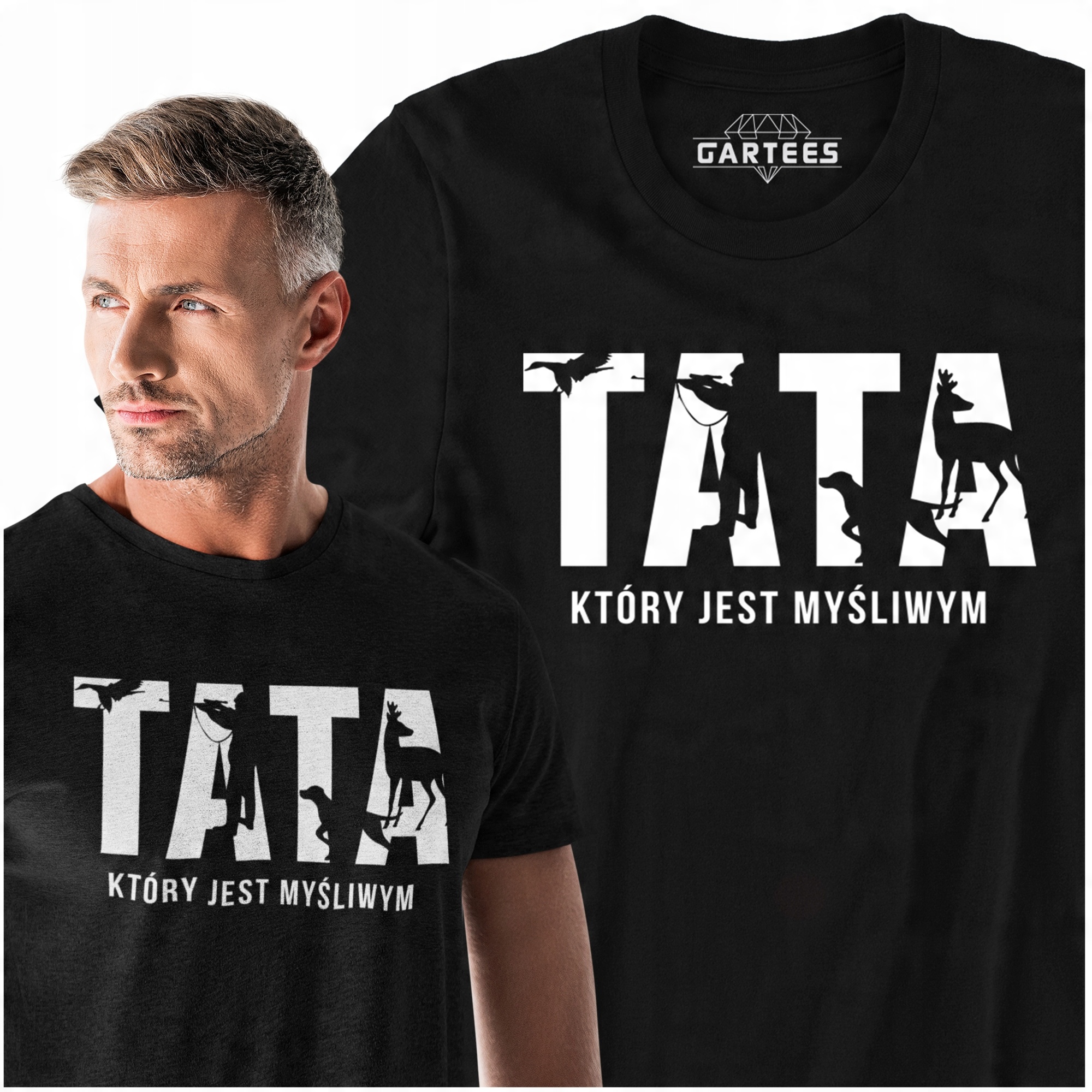 

T-shirt Duży Prezent Tata Myśliwy Urodziny Taty