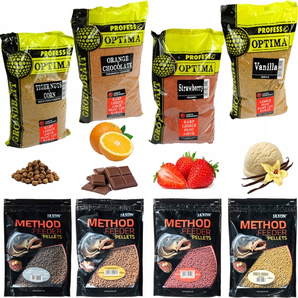 zestaw 4x Zanęta profess 4x Pellet 2mm jaxon MIX