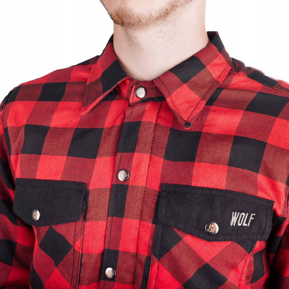 WOLF MĘSKA KOSZULA MOTOCYKLOWA Z KEVLAREM LS01 KOMPLET PROTEKTORÓW RED 3XL Producent Wolf