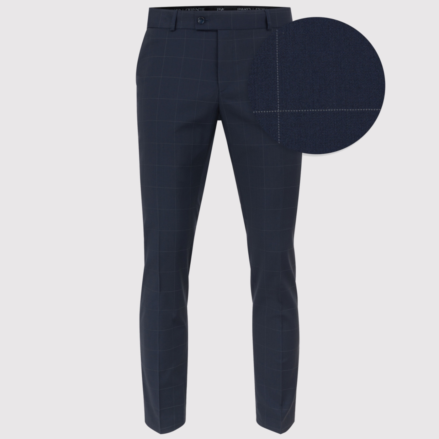 Tmavě modré pánské kostkované oblekové kalhoty Pako Lorente 182/92