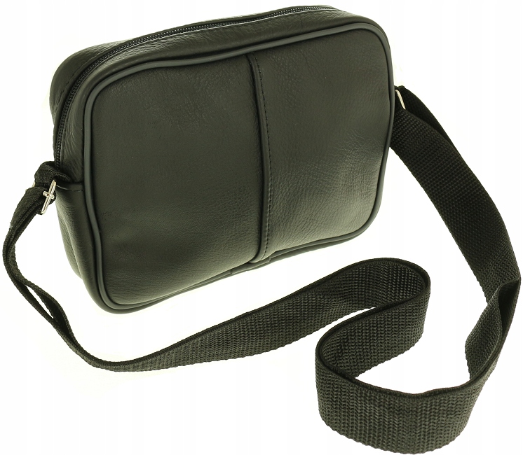 Pozioma męska torba na ramię listonoszka czarna PR Kolor czarny