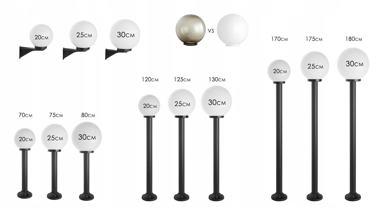 Kinkiet ogrodowy KULE 60 - lampa zewn. śr. 30cm, styl nowoczesny Materiał dominujący tworzywo sztuczne