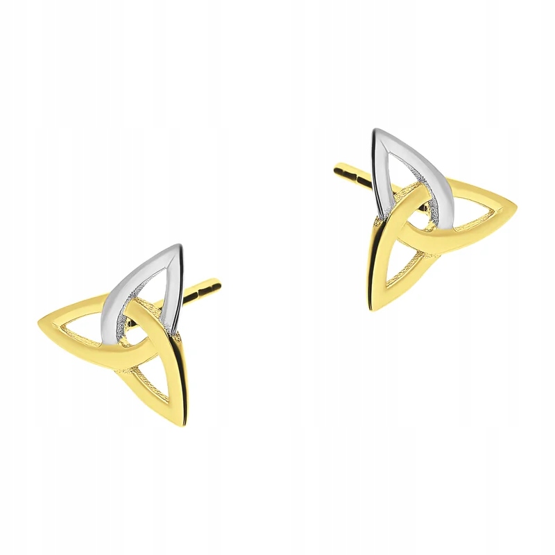 Dámské zlaté náušnice 585 Keltský uzel ve dvou barvách zlata 1,17g