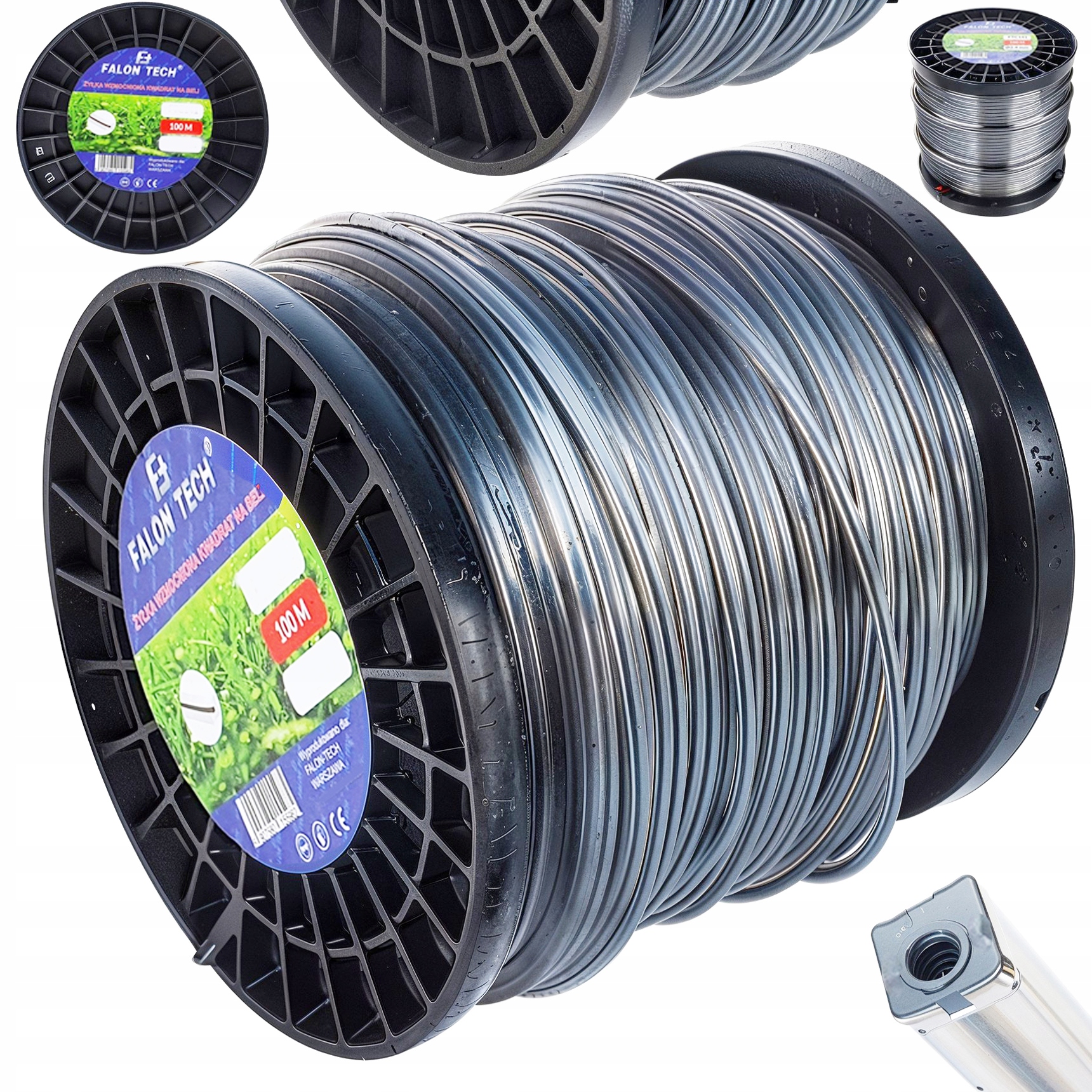 ŻYŁKA KOSY WZMACNIANA Z DRUTEM 3,0MM 100M ZBROJONA MOCNA WYTRZYMAŁĄ PRO