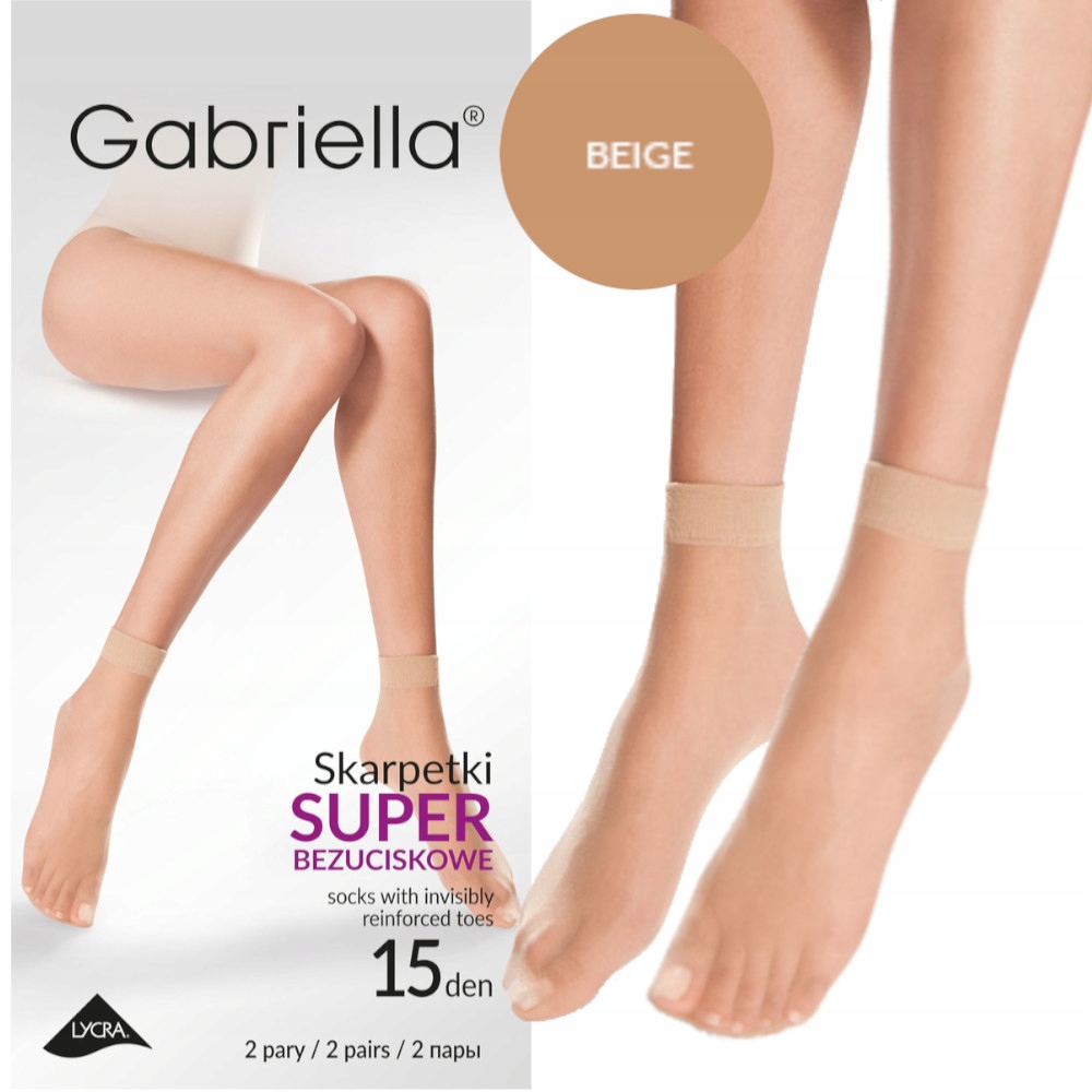 

Gabriella Skarpetki Bezuciskowe Beige 2 pary
