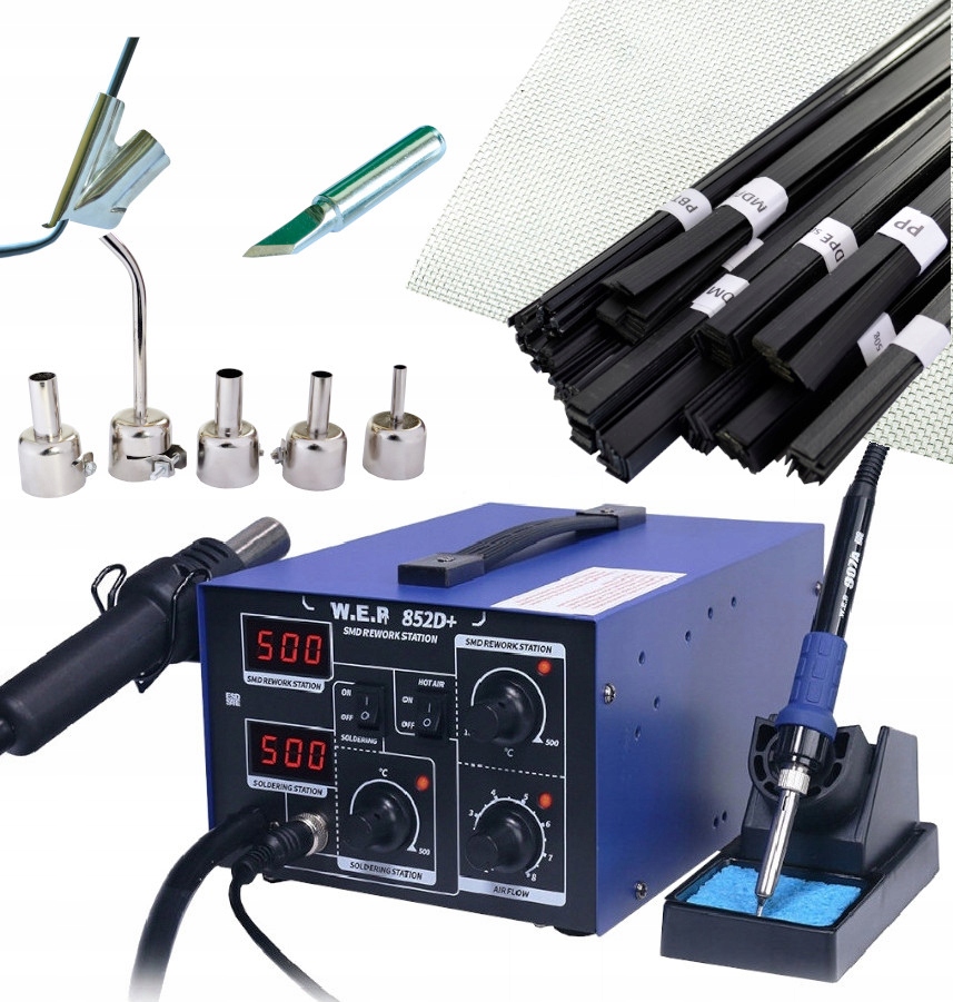 SPAWARKA DO PLASTIKU HOTAIR WEP 852D+ 6dysz Grot Siatka Spoiwa