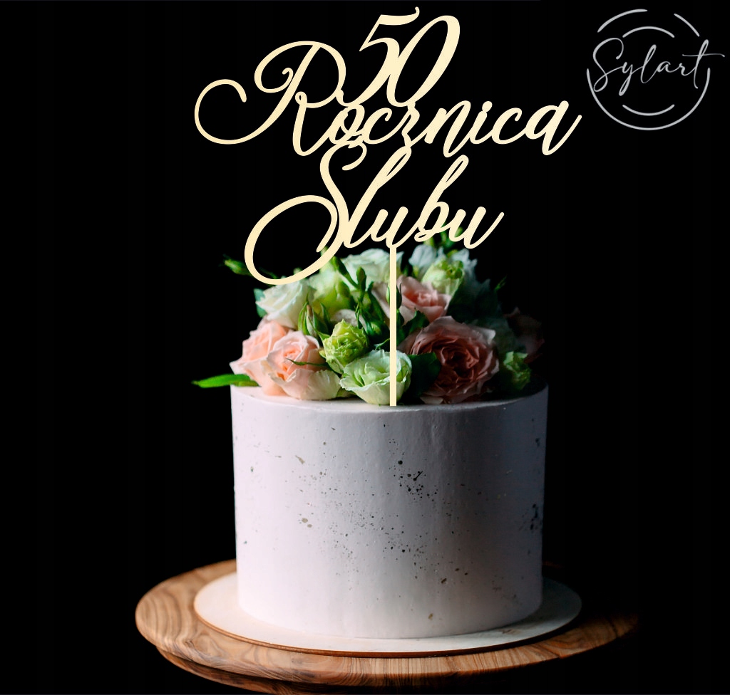 

Topper Na Tort Rocznica Ślubu Liczba Sklejka
