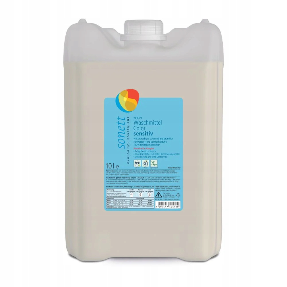 Levně Sonett Tekutý prací gel na barevné prádlo Sensitive 10 l