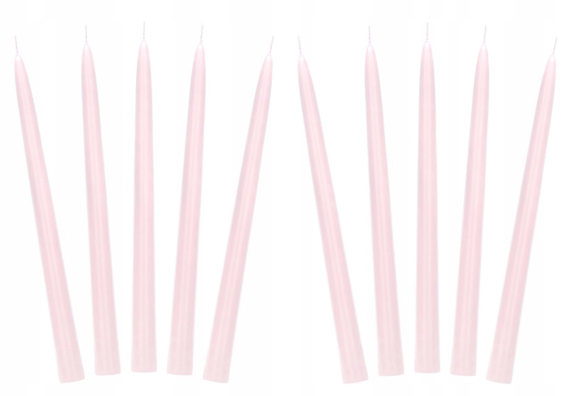 

Duże Świece stożkowe J. Różowe matowe 10szt 24cm