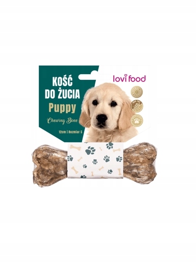5 x Lovi Food Puppy Chewing Bone Žvýkací kost pro štěně, bachor S 12 cm