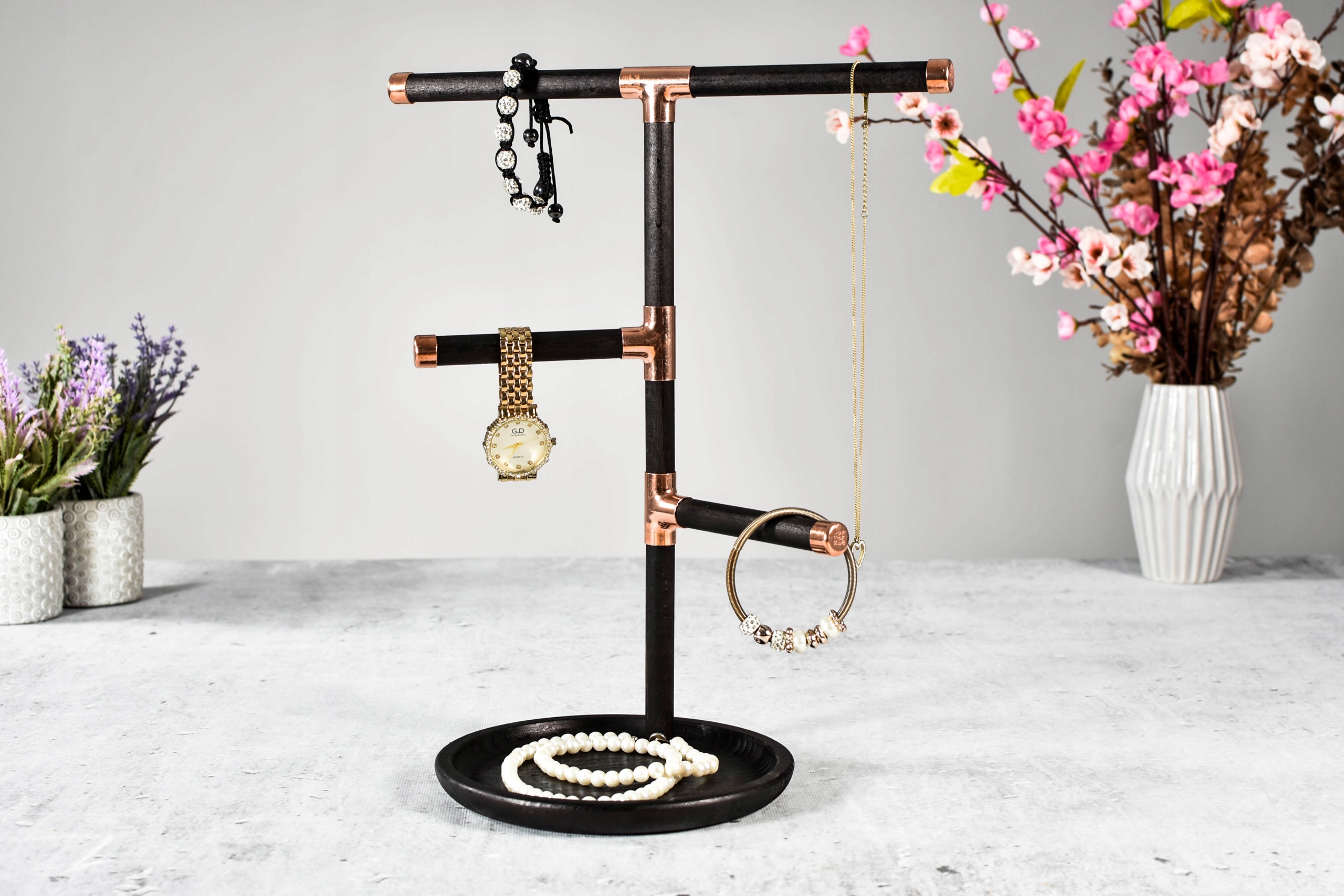 Organizér na šperky stojan na řetízky věšák podnos hodinky akcesoria dárek