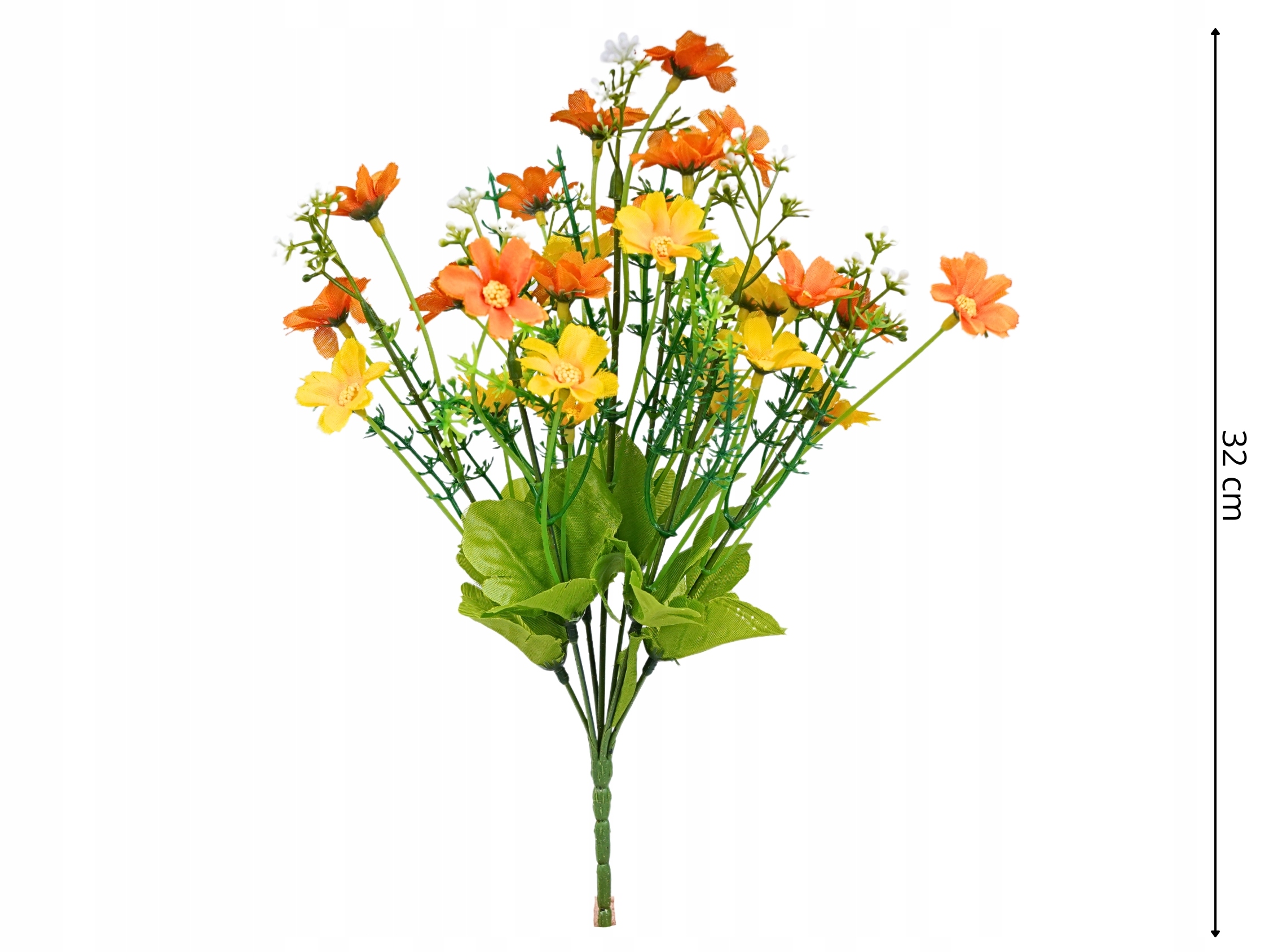 BUKIET KWIATÓW SZTUCZNYCH 32cm KWIATY WIOSENNE KOSMOS FLORET POMARAŃCZOWE Marka Topoblu