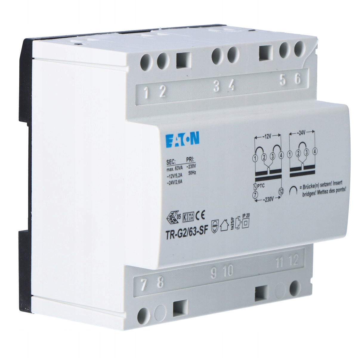 Trafo 230V, wyjście 12-24 V, 5, 2-2, 6 A TR-G2/63-SF