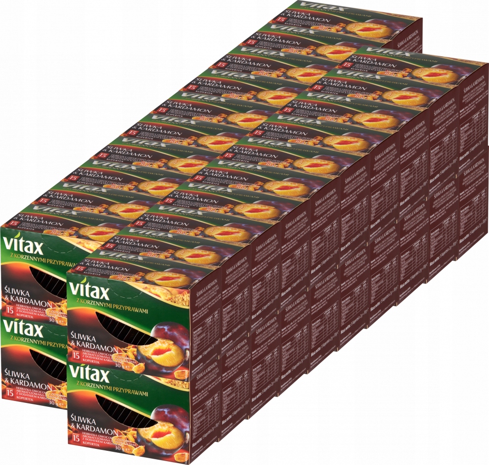 Herbata ziołowa ekspresowa śliwka i kardamon Vitax 15szt x40