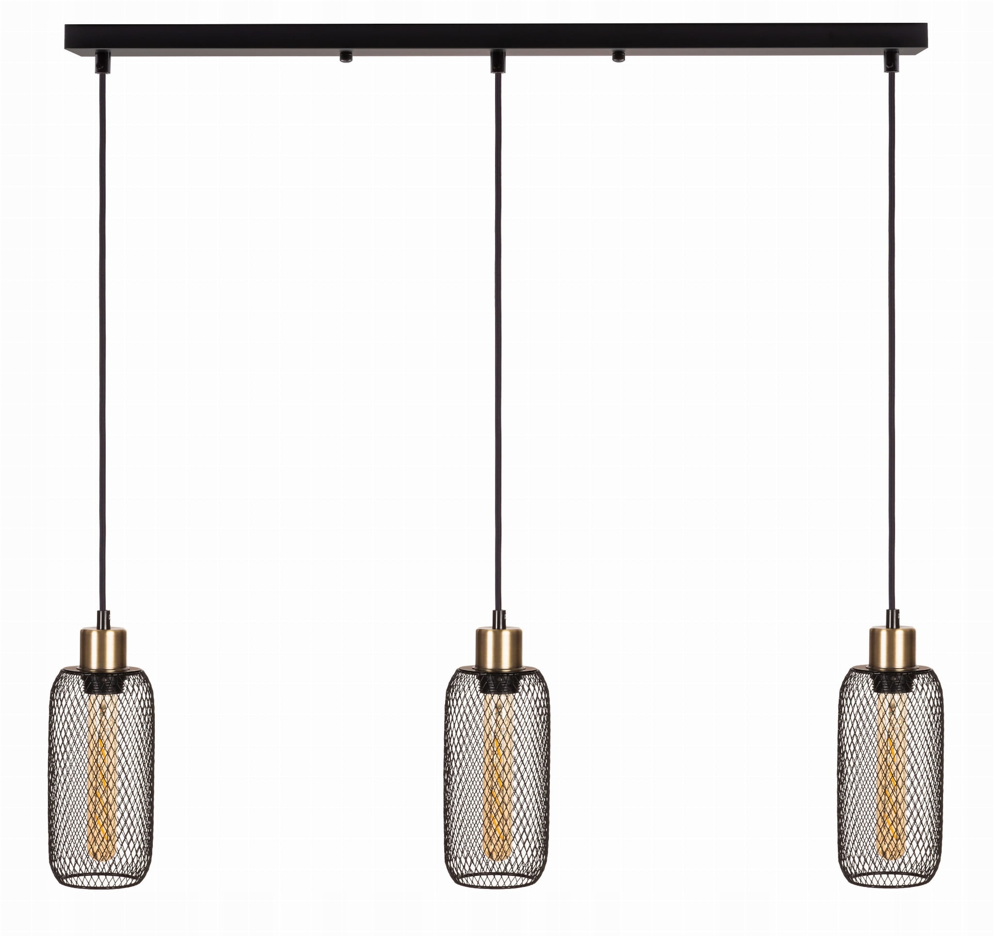 

Lampa wisząca loft Siatka listwa potrójna czarna