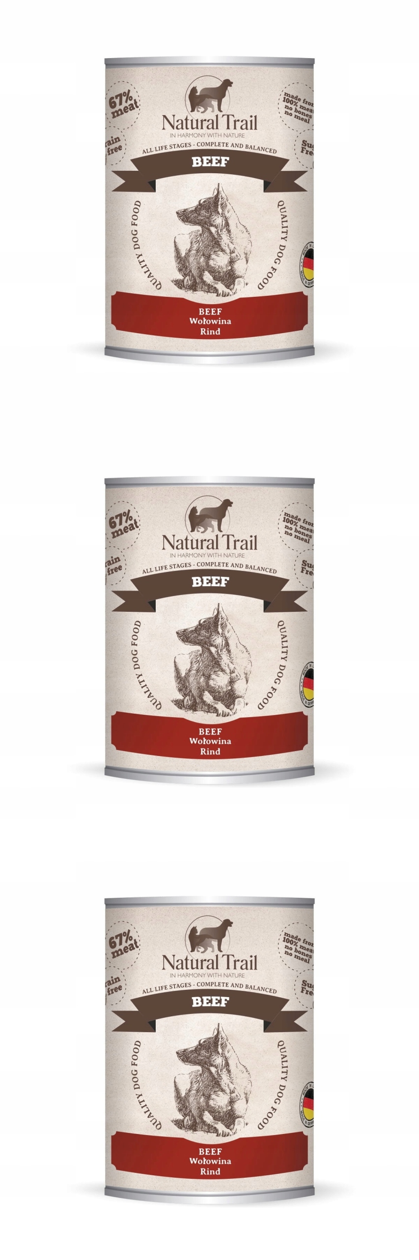Hovězí maso Natural Trail Dog 3x800 g