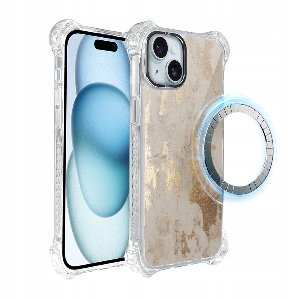 Pouzdro pro iPhone 15 Ibizu DropGuard Ultra s MagSafe, šampaňské zlato