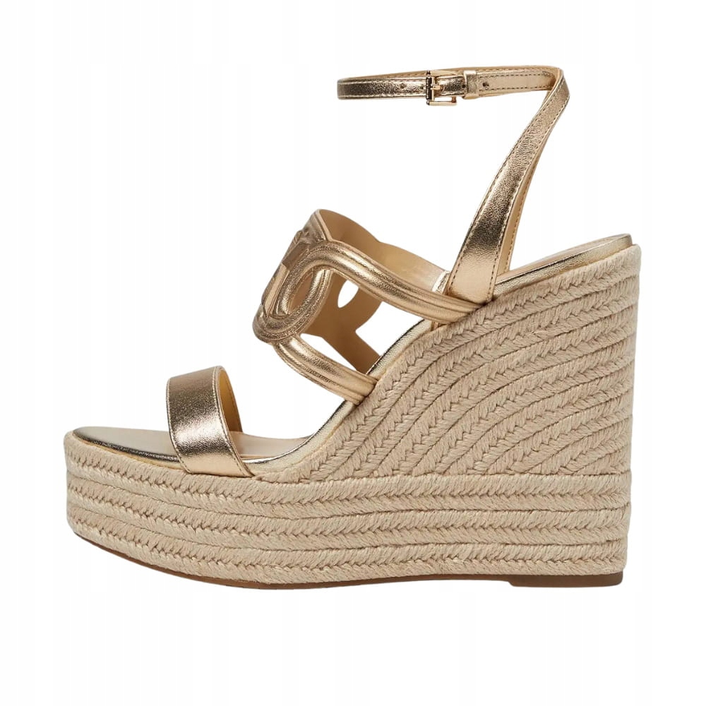Michael Kors Zlaté sandály Alma Wedge Espadrille 39,5