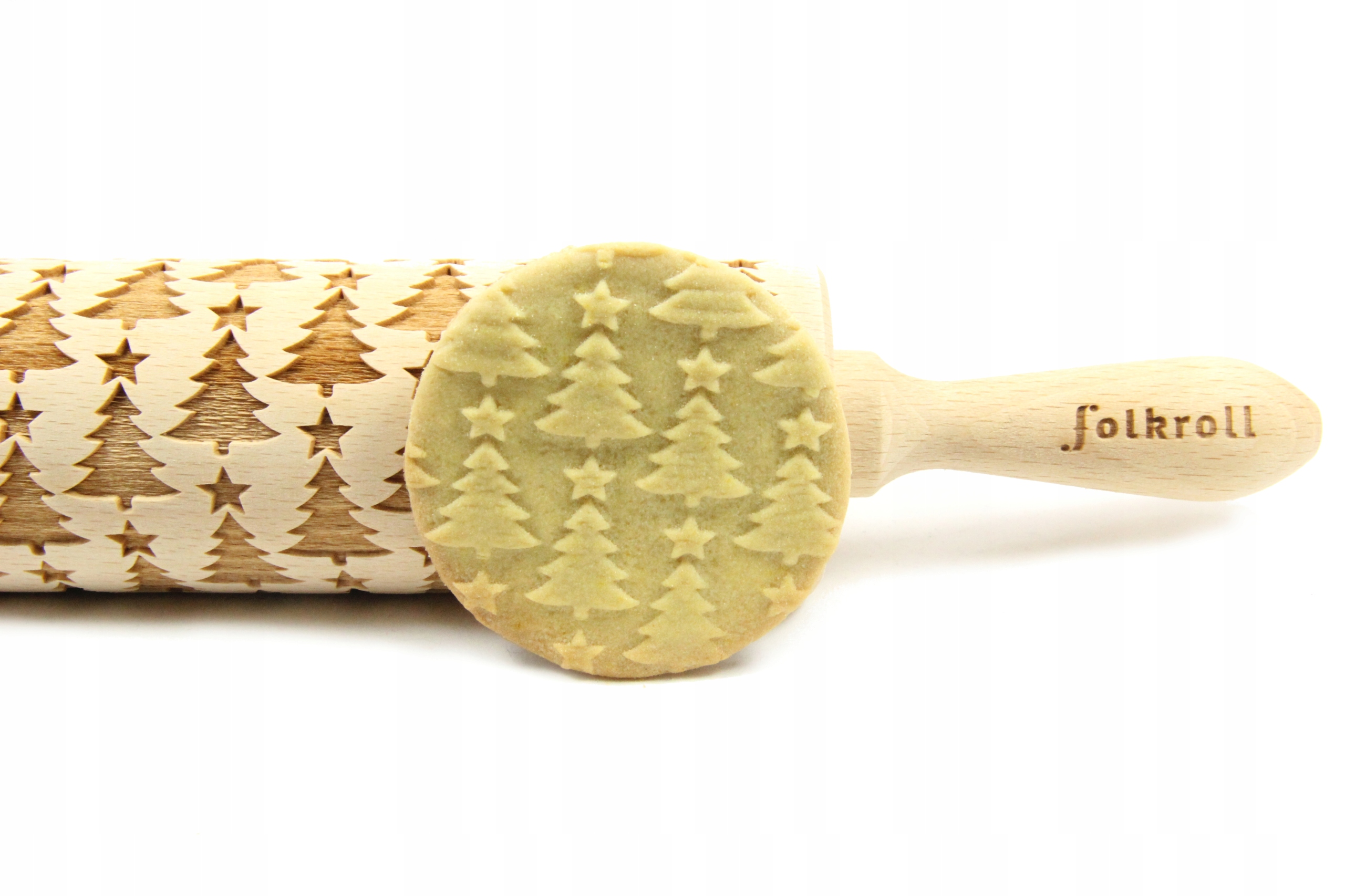 Wałek grawerowany wzór CHOINKI, duży Rodzaj wałek