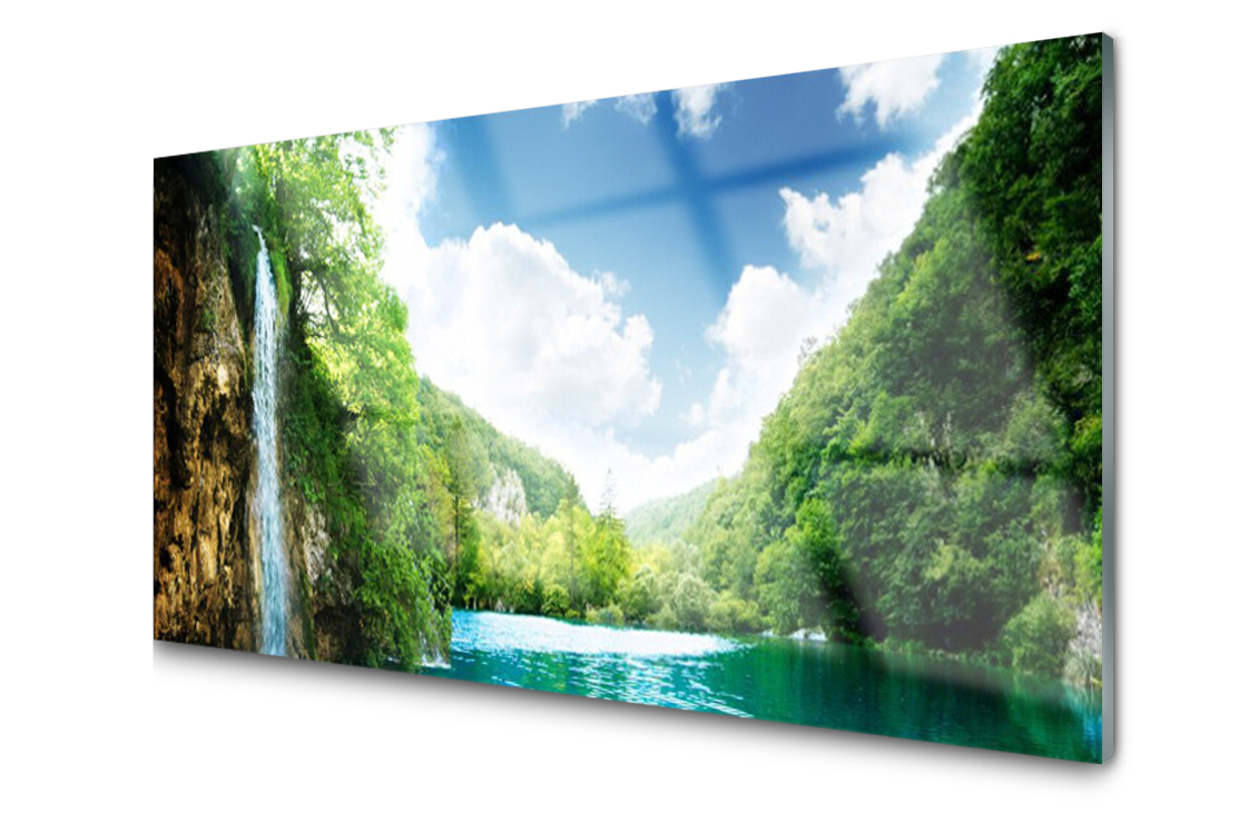 

Panel szklany Płytka Góra Las Jezioro 100x50