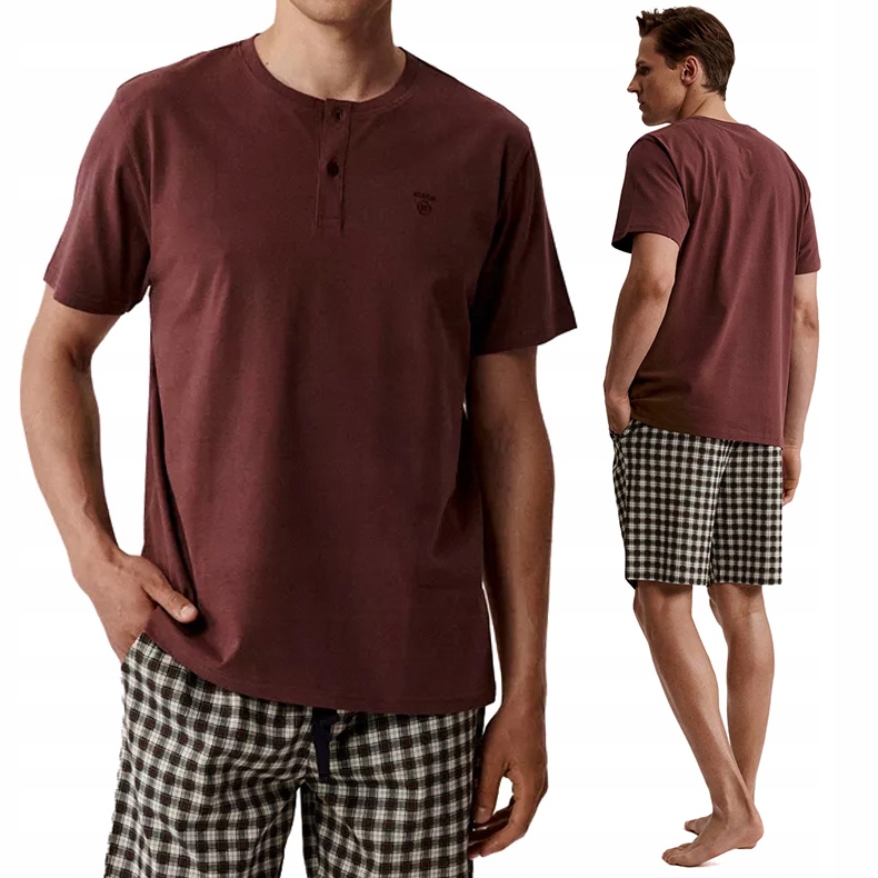 Pánské bavlněné pyžamo: Tričko Kraťasy Atlantic NMP-397 velikost L