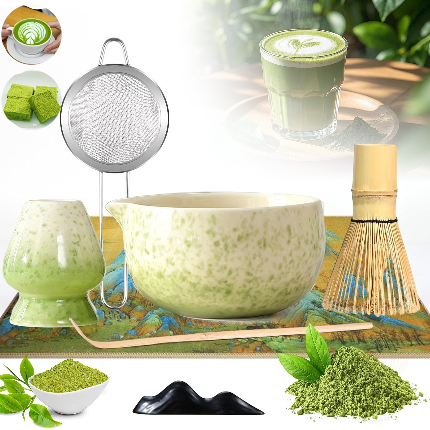 Bambusová Sada Na Přípravu Matcha – Metlička, Lžička Chasen – Vysoká Kvalita.