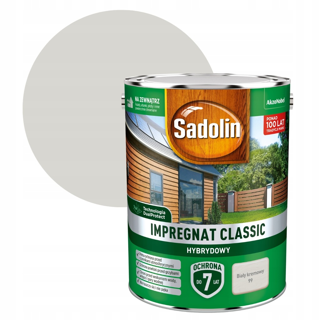 Sadolin Classic Impregnát na dřevo 4,5L Bílý Krémový
