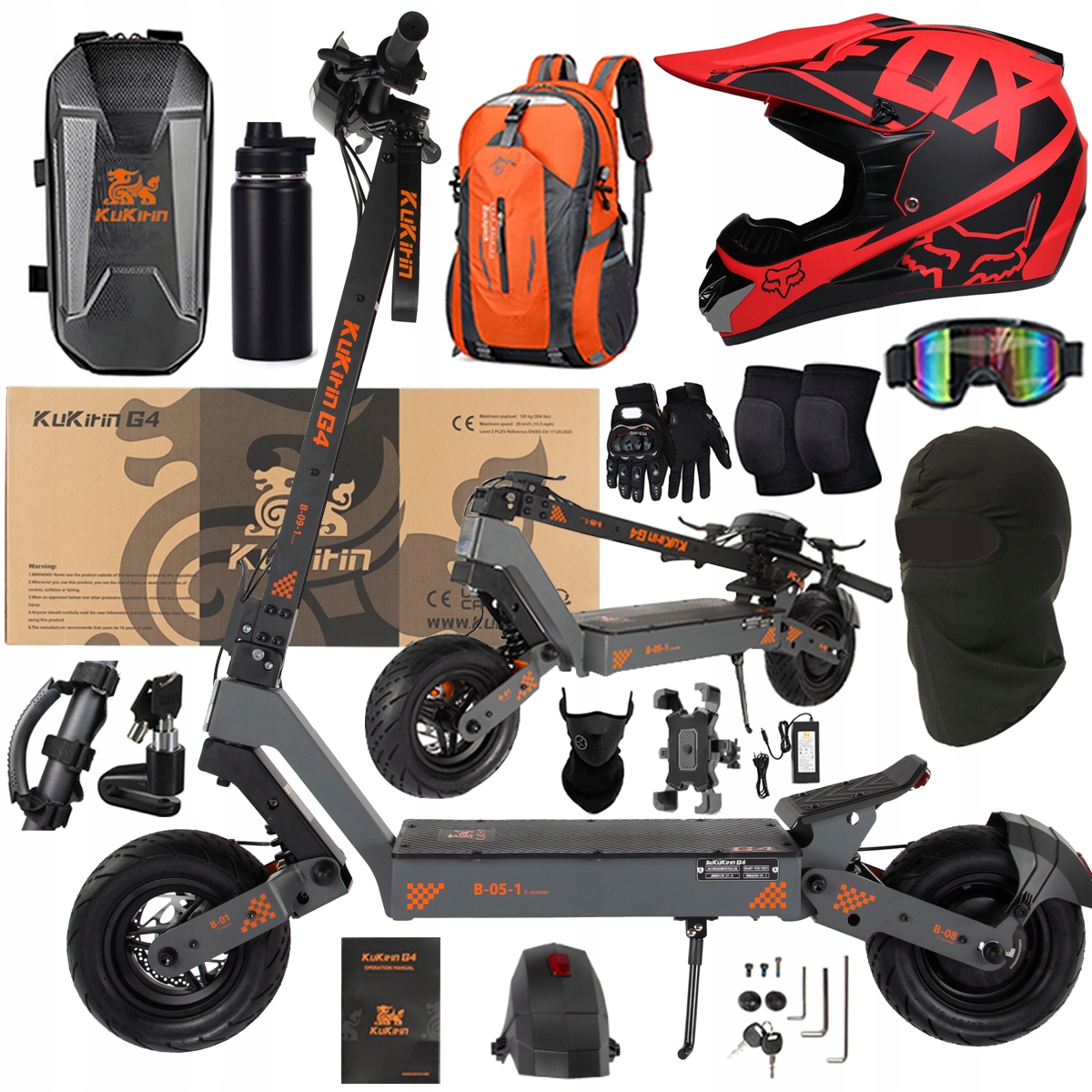 KuKirin G4 Skládací elektrická vozidla 2000W 70KM/H 60V 20Ah 75km Dárek