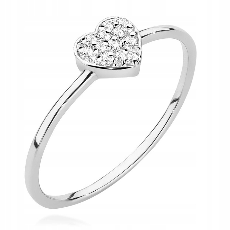 Zlatý Prstýnek pr.585 Srdce S Brilianty 0,10 ct
