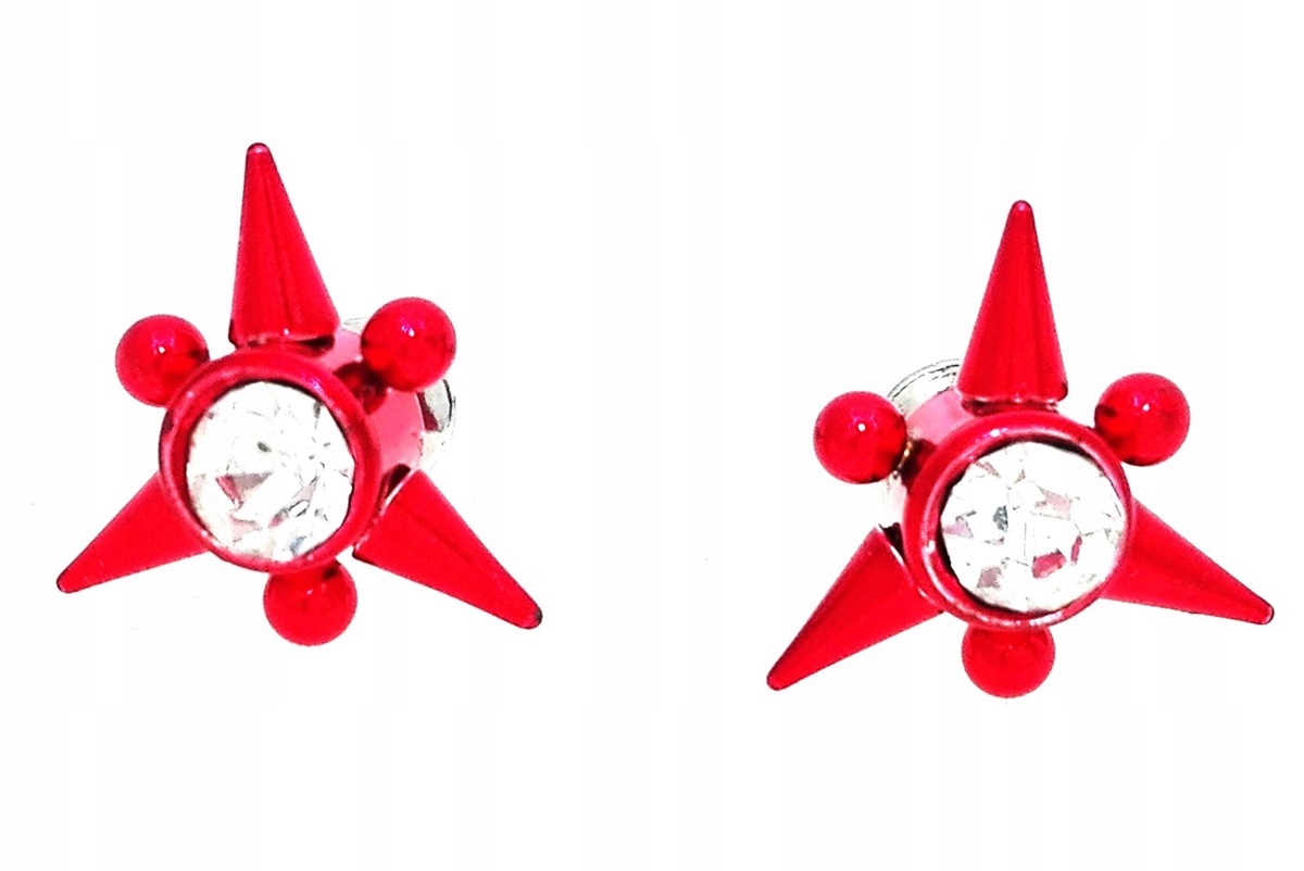 

Kolczyki czerwone kolce z cyrkoniami red spikes