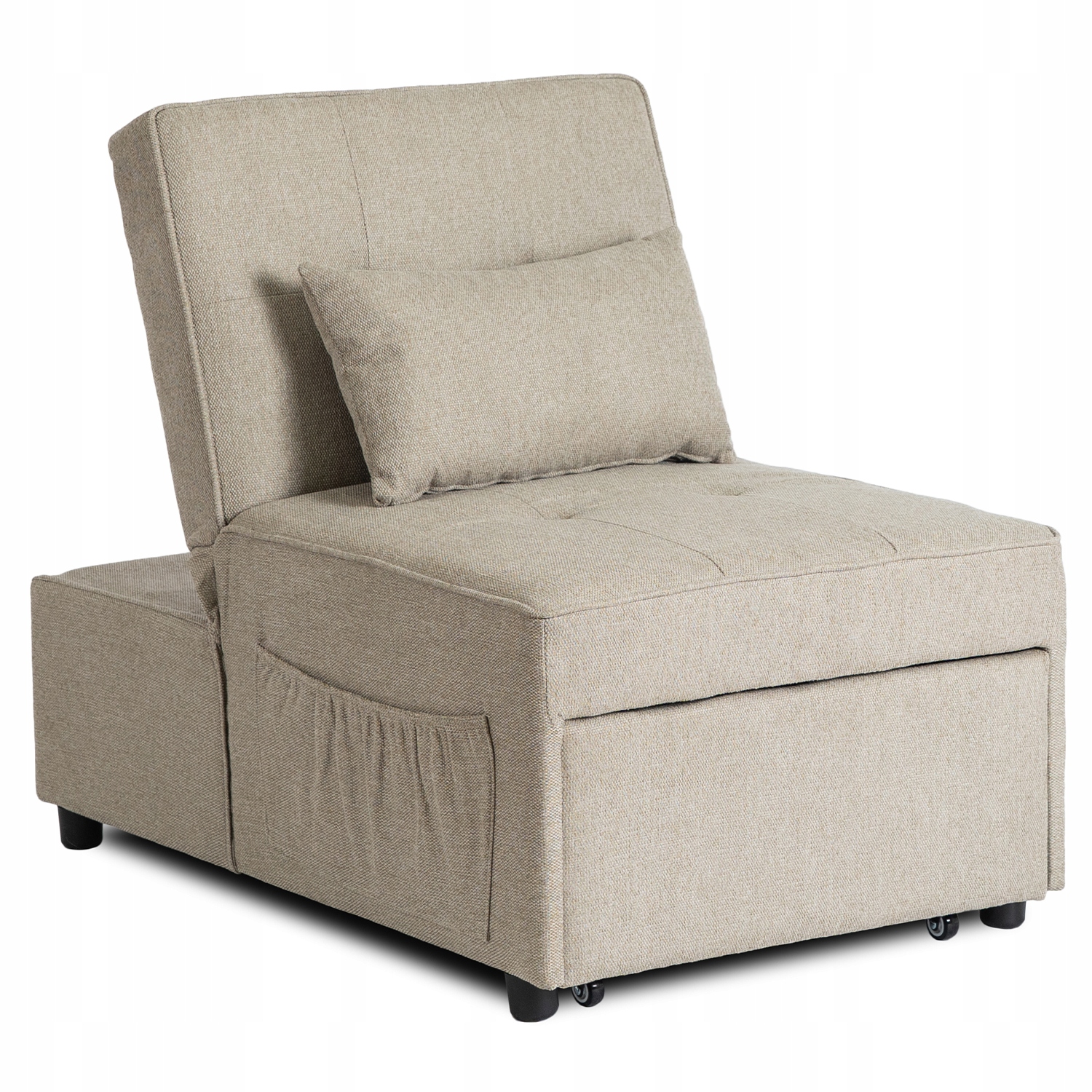 Sofa Beżowa Rozkładana Amerykanka Fotel Do Spania Salonu Iberis 67