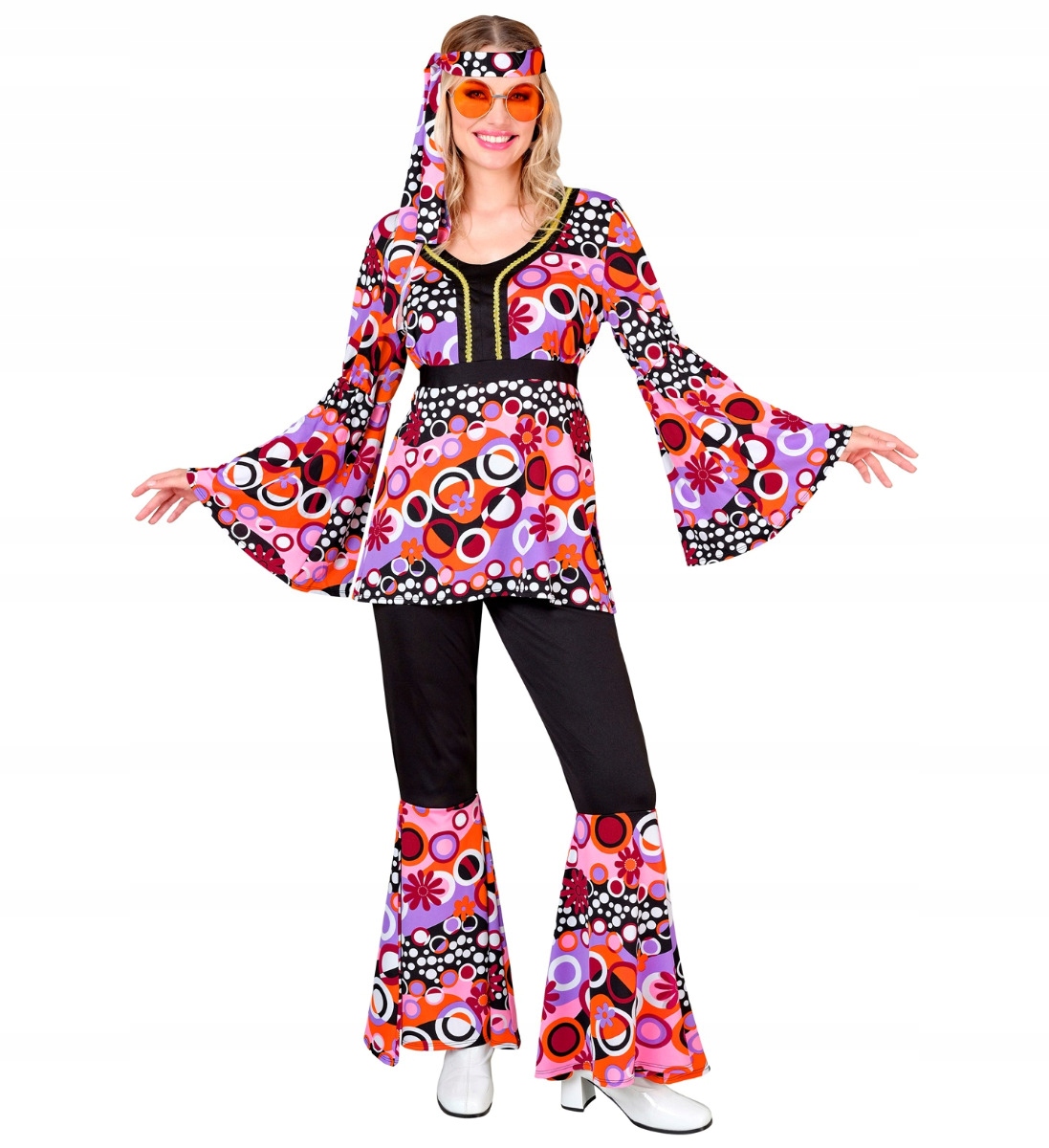Kostým Hipiska Růžová Kola Převlek Hippie Kostým léta 70 M