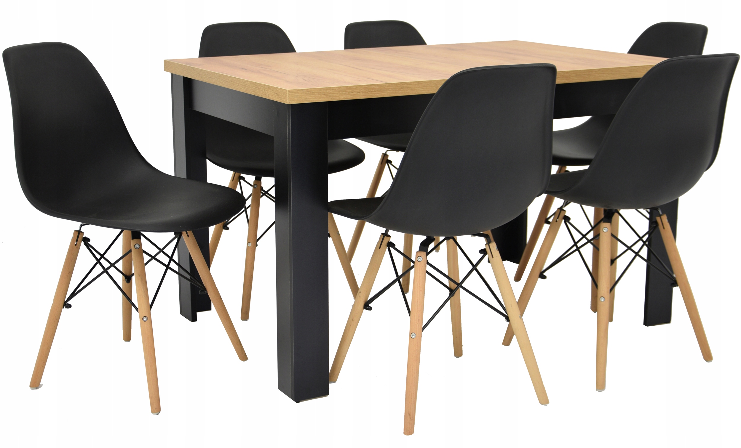 Stół do salonu ROZKŁADANY 80x140/180 i 6 krzeseł