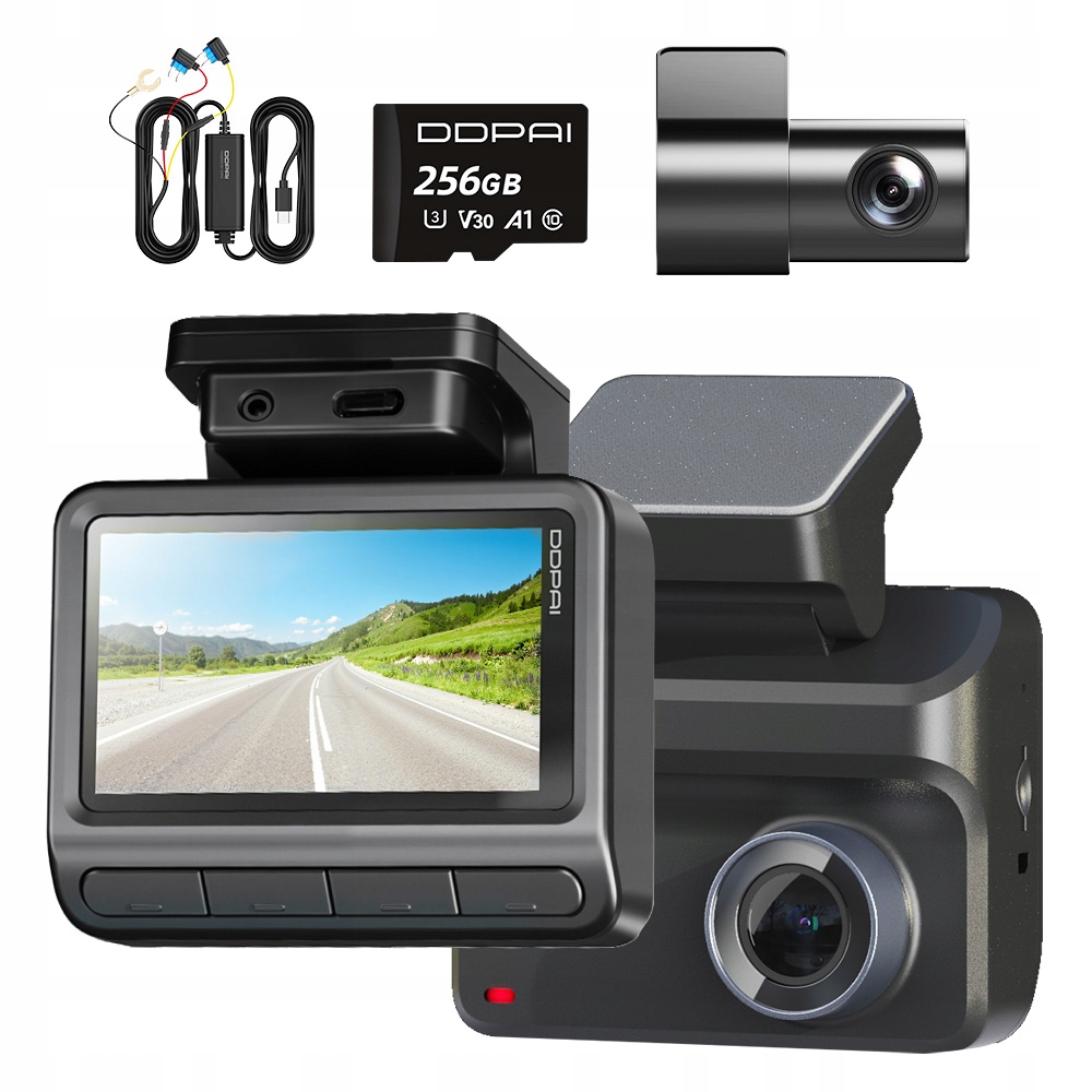 Automobilová Kamera Ddpai Videorekordér Z50 Pro Zadní Hardwarový Kit 256GB