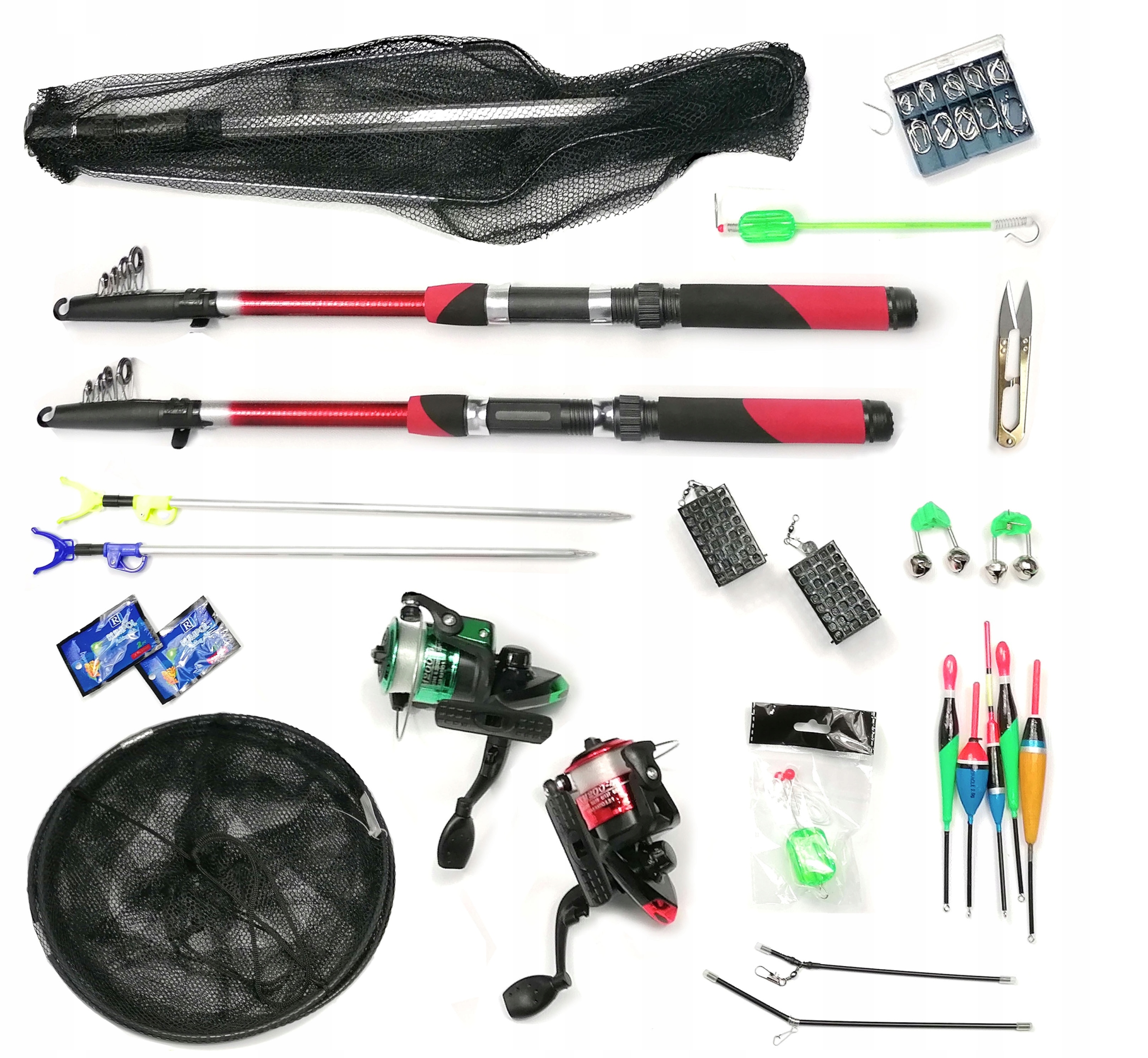 Rybářská sada 2xudice2xkolečko splávek půda