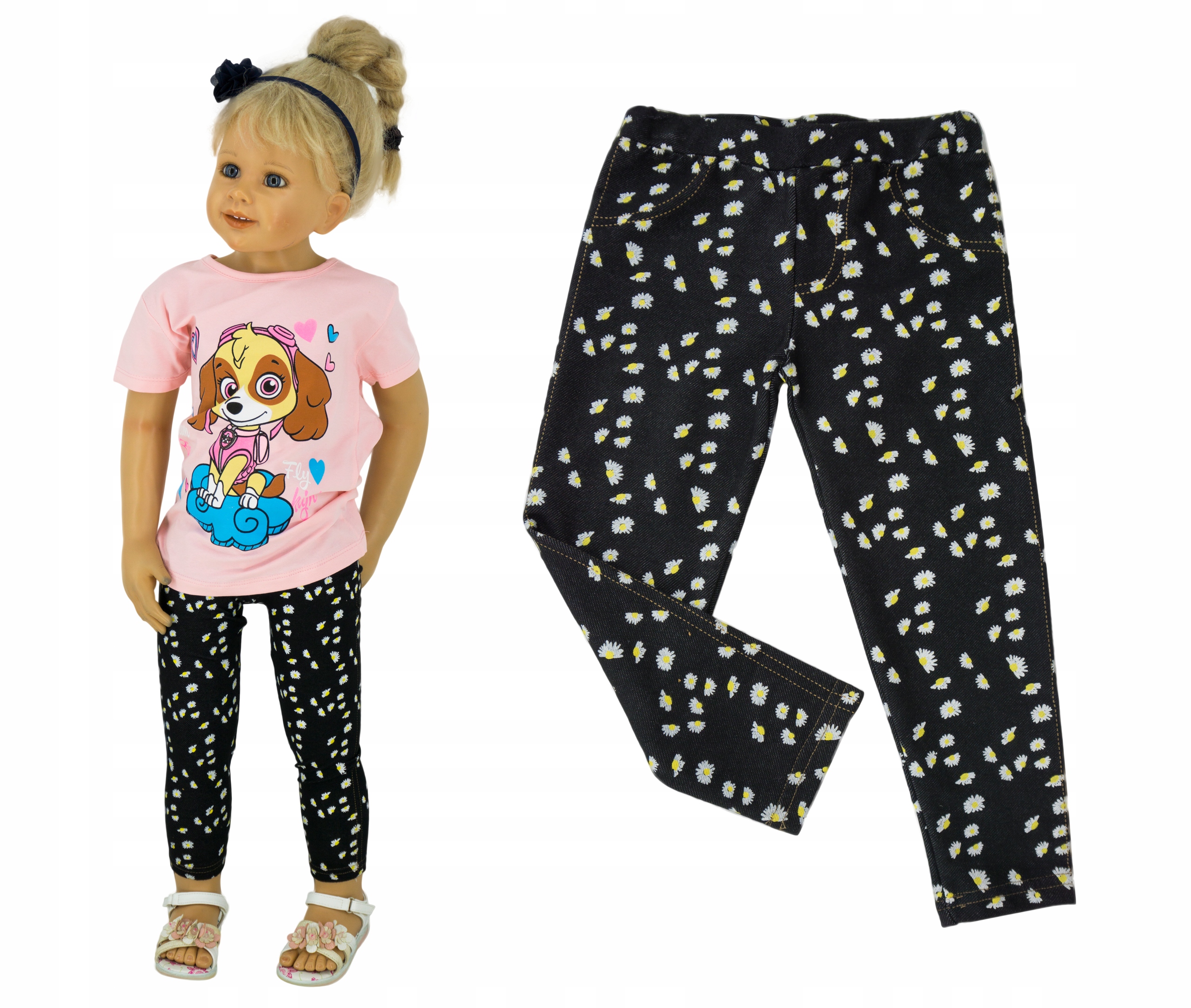 

Z138 Getry legginsy stokrotki 110