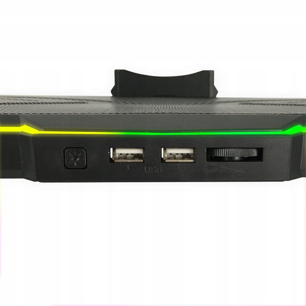 PODSTAWKA CHŁODZĄCA POD LAPTOPA 12-17 REGULOWANA PODKŁADKA LED RGB Z USB Liczba wbudowanych wentylatorów 1 szt.