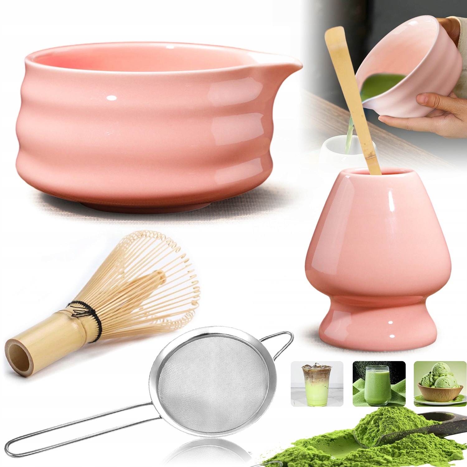 Levně Dárková Sada Na Čaj Matcha Čajová Lžička 5KS