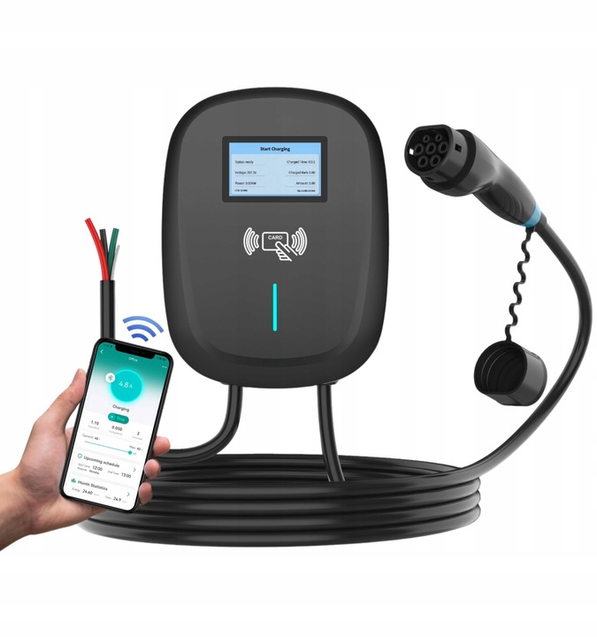 Stanica Na Nabíjanie Elektrických Automobilov S Stĺpikom Wallbox 22kW TYP2 WiFi