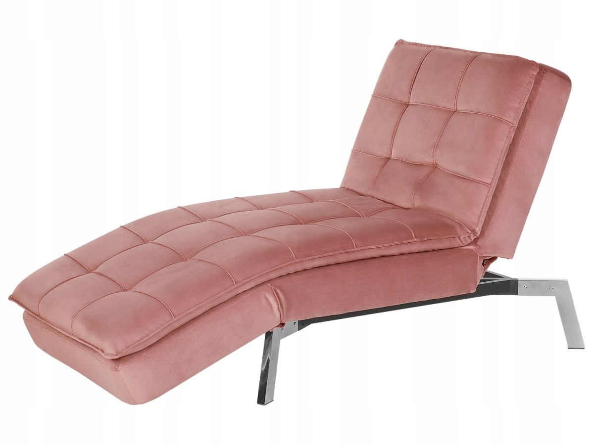 Szezlong welurowy rozkładany różowy LOIRET Lumarko Kod producenta 185545