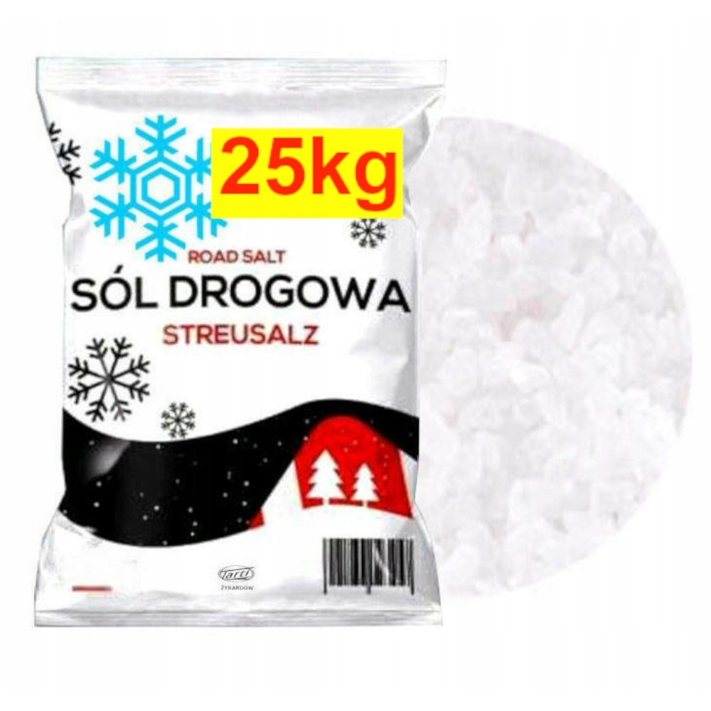Sól drogowa 25kg skutecznie wytapia lód śnieg