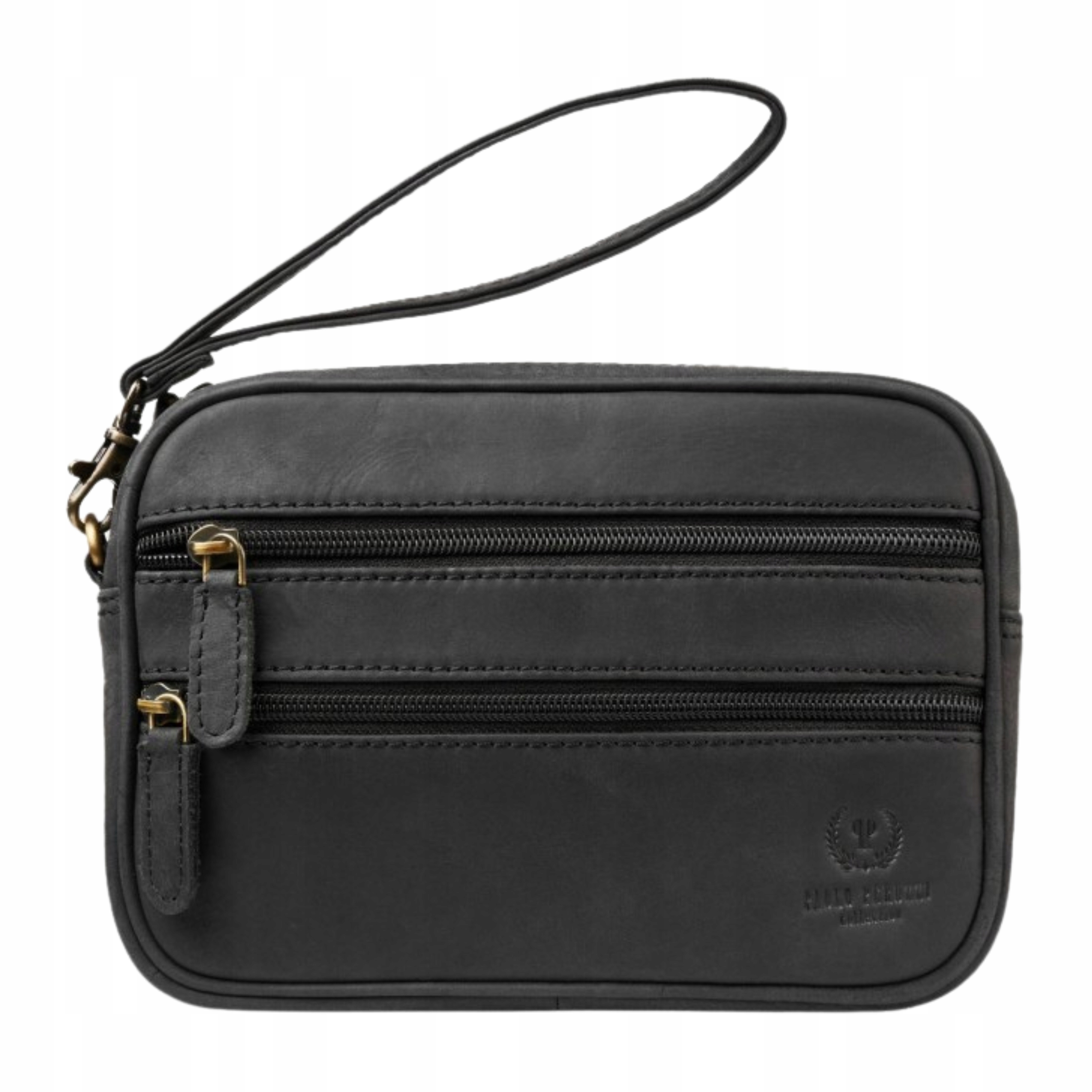 Pánská taška s úchytem z přírodní kůže Hunter Pásek Paolo Peruzzi Černá