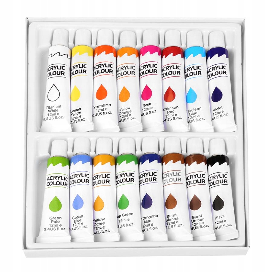 EASY FARBY DO MALOWANIA AKRYLOWE SZKOLNE 16 KOL. Marka Easy