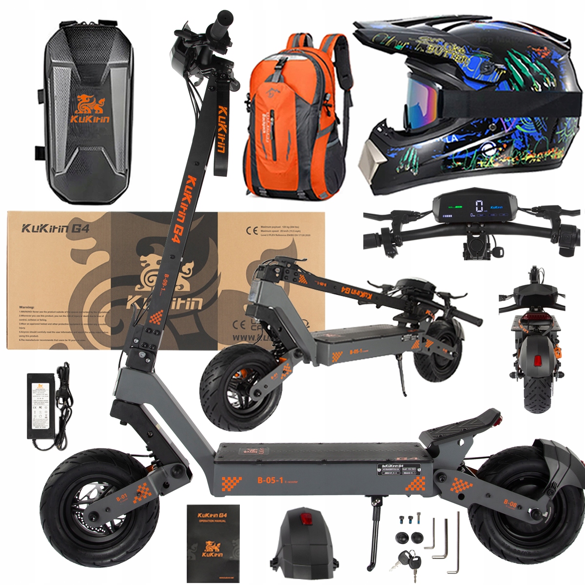 KuKirin G4 Skládací elektrická vozidla 2000W 70KM/H 60V 20Ah 75km +Dárek