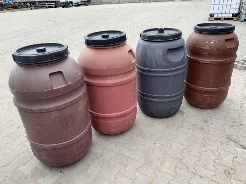 Beczka plastikowa 220L, czysta, spożywcza na wodę