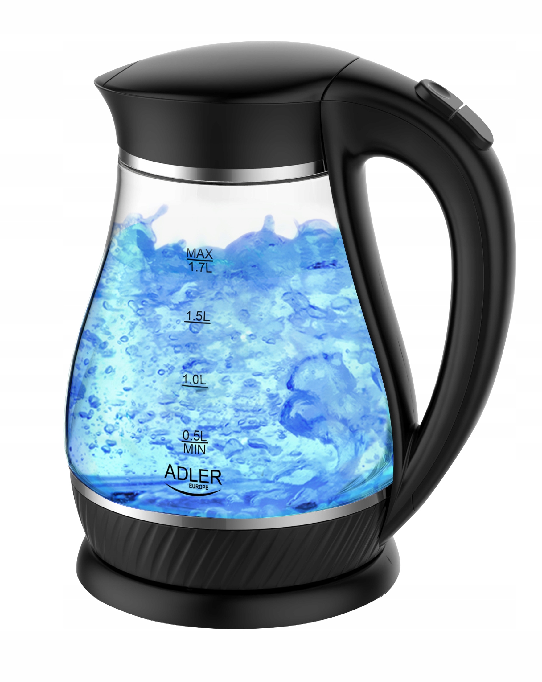 Czajnik Szklany AD 1274 Black 1,7L z Podświetleniem LED