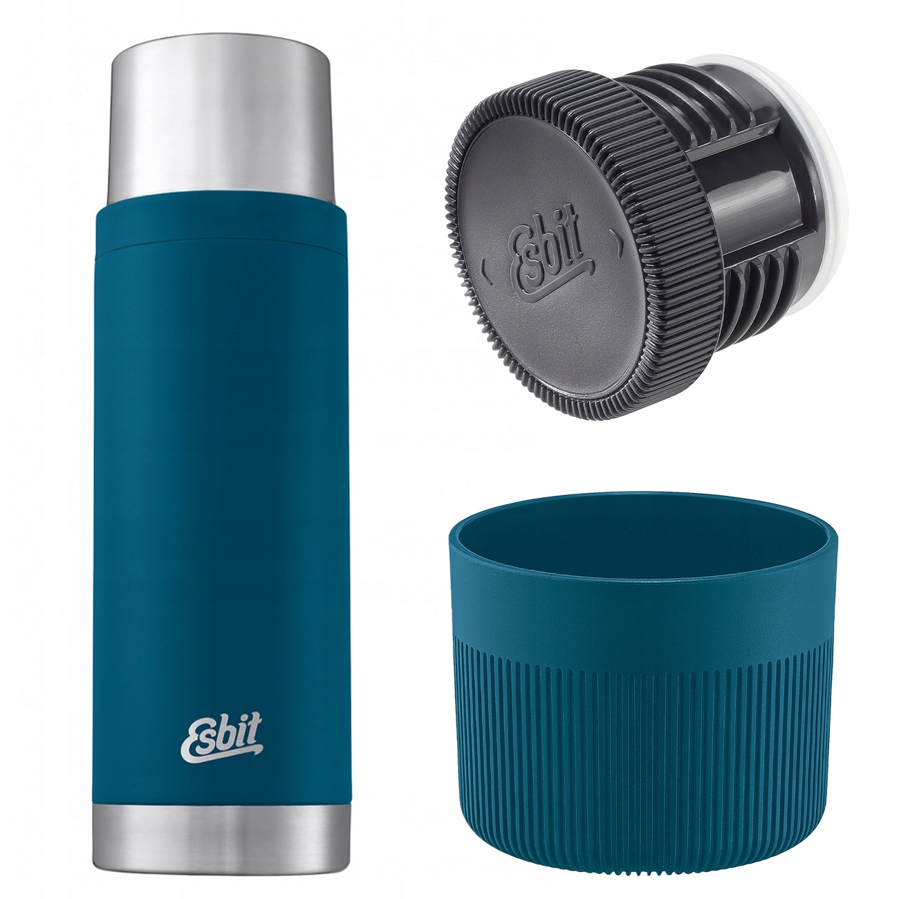 Termos Na Napoje Herbatę Esbit Stalowy Próżniowy Sculptor Blue 1L 2 Kubki