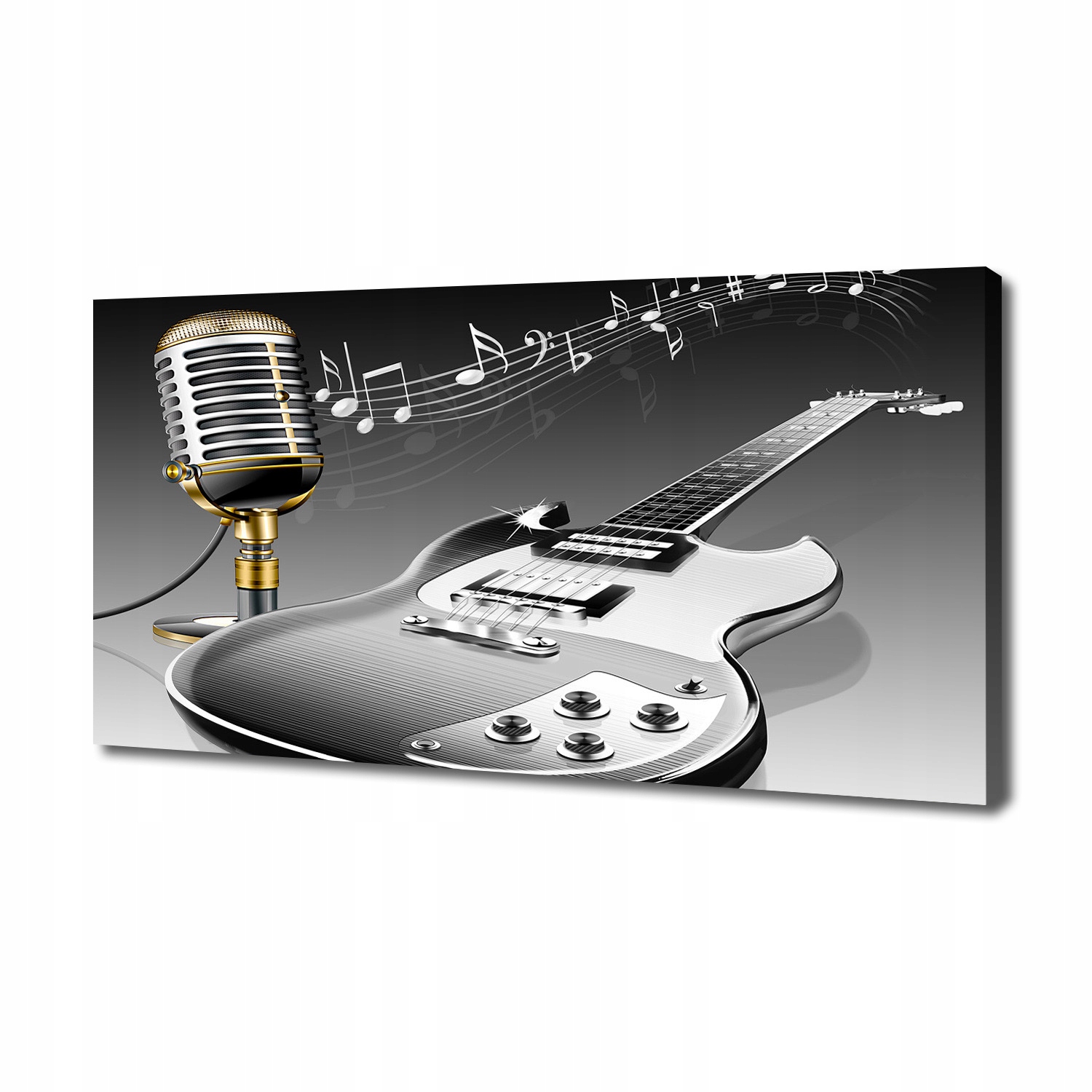 

Foto obraz na płótnie Gitara i mikrofon 140x70 cm