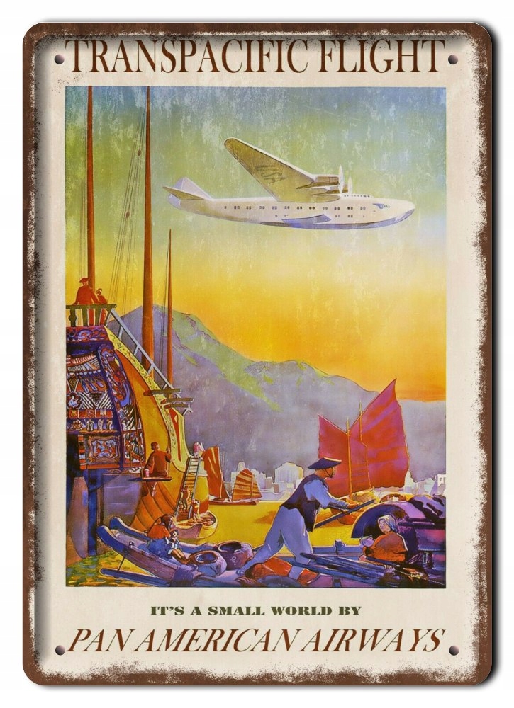 Plakat Metalowy Szyld Retro Pan American #11937