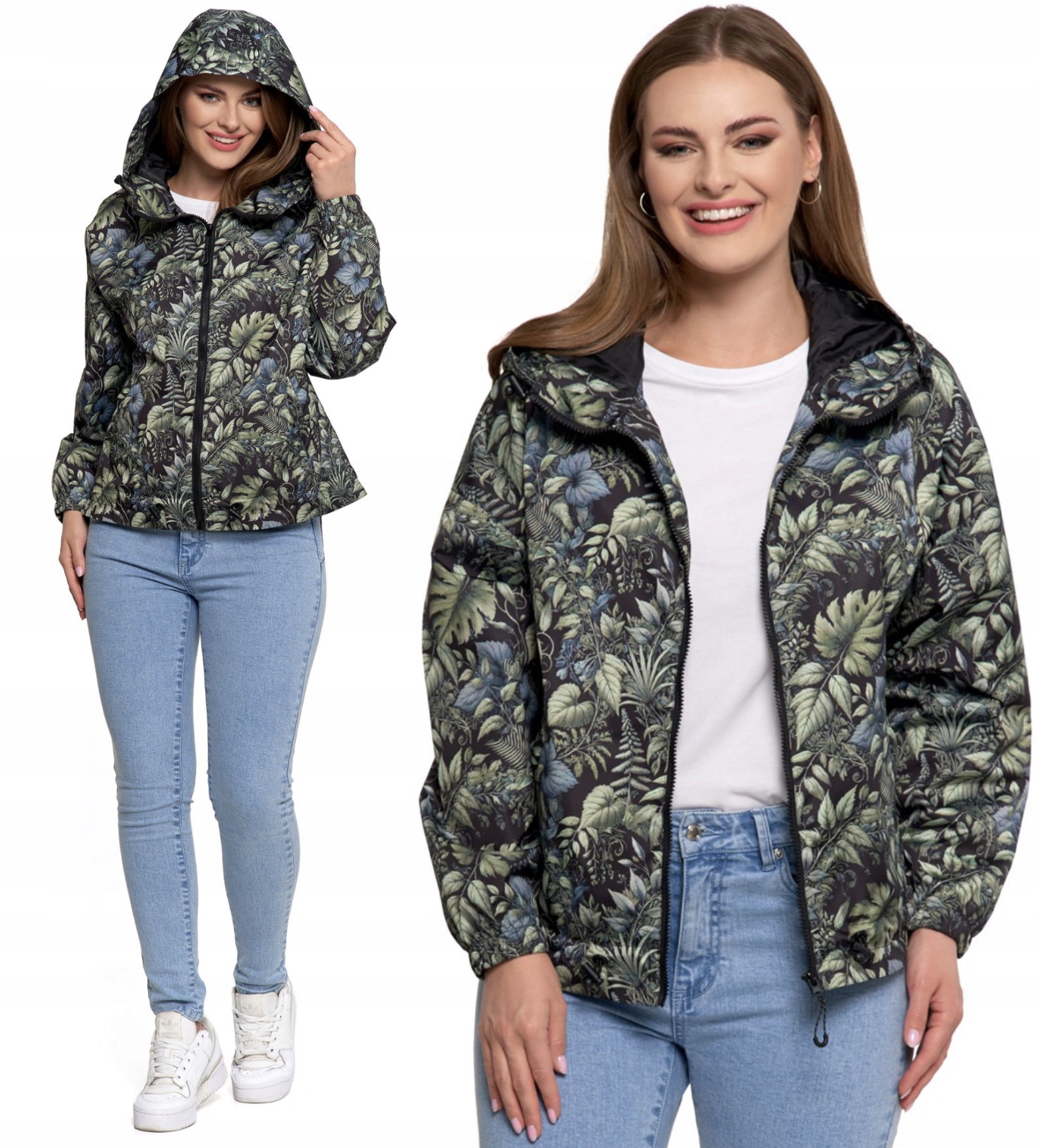 Kurtka Damska Przejściowa Z Kapturem Lekka Wiatr Deszcz Wiosenna Moraj S